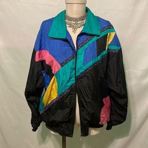 Casual Isle nylon 80s windbreaker jacket size large